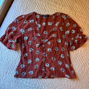 Madewell Rust Floral Blouse